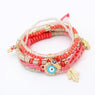 Unique 6 PCS Set Bohemian Charm Hamsa Hand Evil Eye Bracelets Boho Bangles For Women Jewelry Protection Against Evil Sight