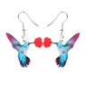 New Stylish Flower Flying Humming Bird Dangle Drop Earrings