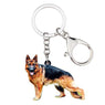 New Pet Lovers German Shepherd Dog Key Chain Women Handbag Keychain Ring Animal Jewelry Girls Car Key Bag Charms Gift