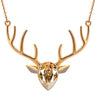 New Christmas Crystal Antler Deer Head Pendant Necklaces