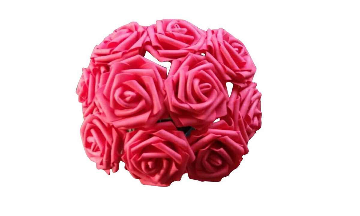Ten Heads 8CM Artificial Rose Flowers Wedding Bride Bouquet ...