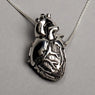 Anatomical Heart Pendant Necklace Women's Fashion High Polished Stainless Steel Antique Silver Necklace Jewelry For Wedding, Party, Occasions