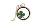 Four Leaf Clover Dome Pendant Necklace