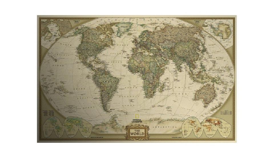 Vintage Retro Matte Kraft Paper World Map Antique Poster Wall Sticker ...