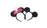 Minnie/Mickey Ears Solid Black & Red Bow Headband 12pcs