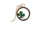 Leaf Clover Dome Pendant Necklace