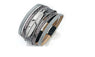 Leaf Wide Magnetic Leather Bracelets & Bangles