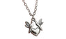 Vintage Heart Bird Pendant Short Necklace