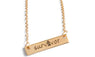 Gold Plated Survivor Letters Rectangular Pendant Necklace