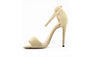 Women High Heels Open Toe Flock Thin Heels