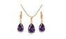 Pear Cut Purple CZ Small Teardrop Jewelry Set