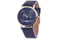 Cat Face Pattern Leather Band Analog Quartz Wrist Watch