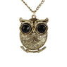 Big Eye Owl Vintage Retro Long Chain Pendant Necklace