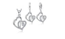 Double Heart Necklace Women Earrings Jewelry Sets