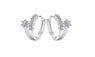 White Stone Crystal Hoop Earrings For Woman