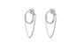 Silver Chain Round Hoop Earrings For Women