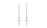 Designing Long Cross Dangle Silver Women Earrings