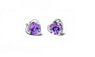 Sterling Purple Round Shape Silver Earrings For Girls