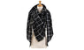 Black Plaid Winter Scarf Women