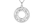 Silver Hollow Flower Plant Pendant Necklace