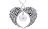 Metal Snap Button Wings Pendant Necklace