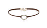 Coffee Colors Velvet Choker Heart Necklace