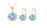Rose Gold Color Round Style Pendant Earrings Sets