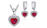 Silver Heart Ruby Statements Jewelry Sets