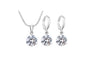 Silver Color Necklace Stud Earring Jewelry Set