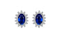 Oval Blue Sapphire Stud Earrings