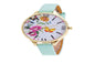 Femme Fashion Leather Quartz Watch Casual Women Flower Wrist Watches