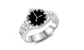 Silver Tone Watch Design Rhinestone Zircon Ring (7,8)