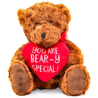 Teddy Bear with Red Heart on Valentine’s Day (10 in, Brown) - sparklingselections
