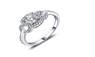 Beautiful White Gold Sterling Silver Wedding Elegant Ring