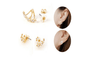 Double Sided Fashionable Flower Crystals Stud Earrings for Women