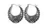 Hollow Vintage Antique Silver Plated Flower Earrings