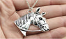 Vintage Antique Silver Tone Horse Head Pendant Necklace