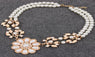 Flower Shape Simulated Pearl Pendant Necklace for Women