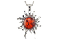 Hot Baltic Faux Amber Honey Sun Lucky Flossy Tibet Pendant Necklace