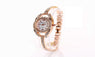 Luxury Elegant Rhinestone Crystal Studded Stainless Steel Quartz Wrist Watch