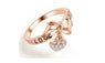 Element Austrian Crystal Heart Bow Ring (6,7,8)