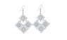 Square in Square Shape Dangle Long Earrings For Women