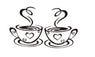 Double Coffee Cups Wall Stickers On The Kitchen Vinyl Art Wall Decals