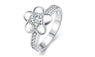 Trendy Round Flower Shape Silver Ring For Women (7,8)