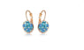 Austrian Rose Gold Color Round Stud Charm Earrings
