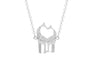 Silver Plated Trendy Double Giraffe Pendant Necklace