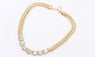New Gold Thick Chain Street Snap Shiny Rhinestones Pendant Necklace