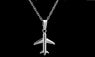 Silver Plated Airplane Pendant Necklace