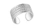 Unique Shape Silver Plated Adjustable Ring