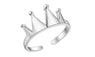 Silver Plated Charming Crown Shape Ring (Adjustable)